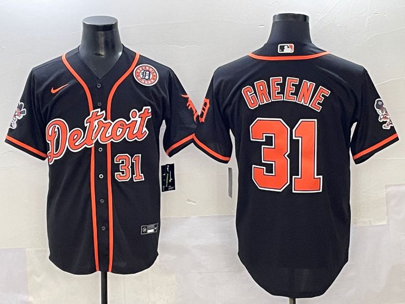 Men 2025 Detroit Tigers #31 Greene Black Joint Name Nike MLB Jersey style 2